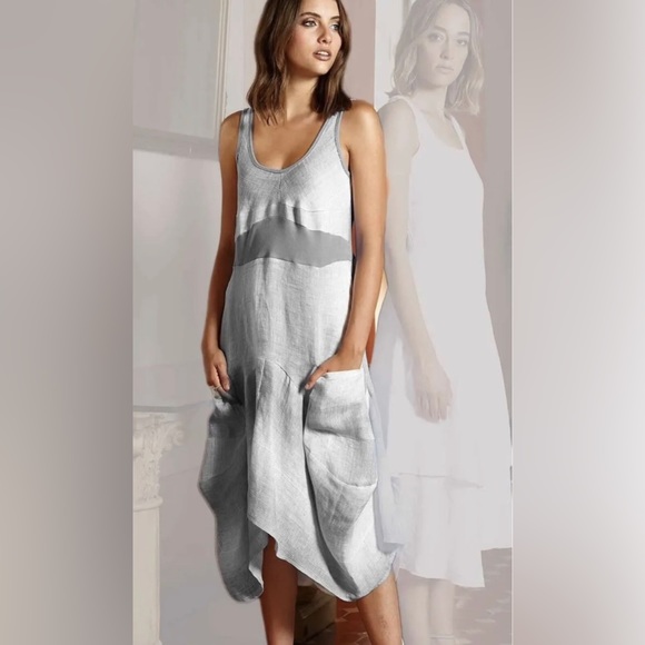 Clothing Alessia Pacini Linen Alessia Pacini Linen Shift Dress